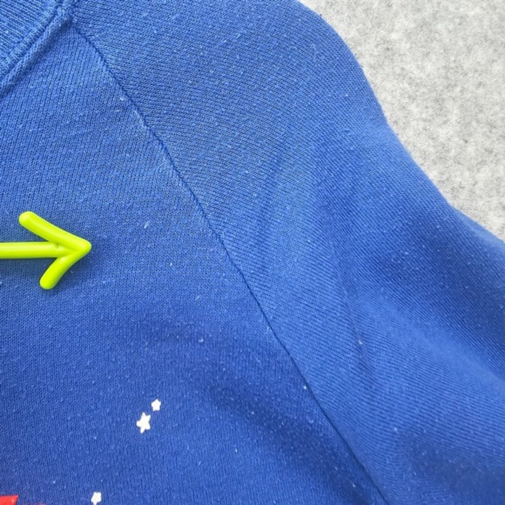 Vintage 80s Raglan Sweatshirt Medium Blue I Touch The Future I Teach JERZEES USA - Picture 9 of 16
